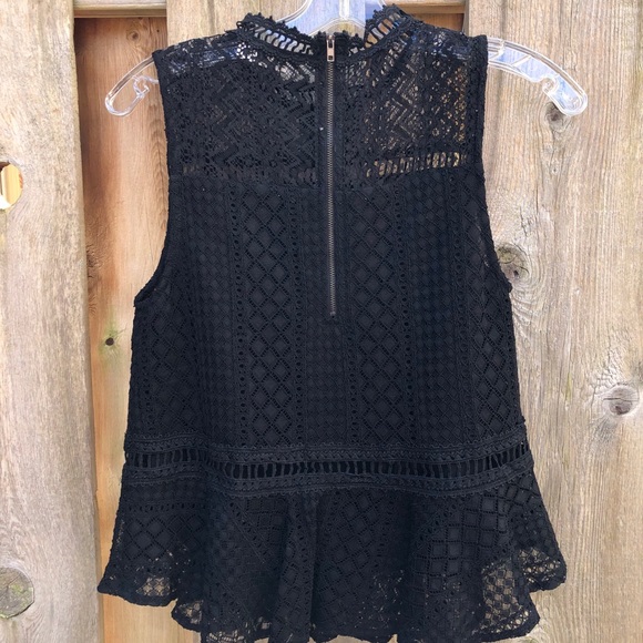 Black lace ruffle blouse - Picture 8 of 9